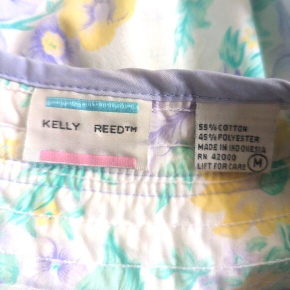 Vintage Kelly Reed Full Snap Knee Length Ombre Floral Violet House Sleep Dress - Picture 3 of 4